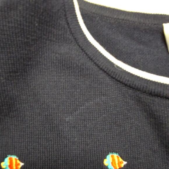 C.J. Banks Womens 1X Cardigan Tropical Fish Embroidery Black Button Front Top - Picture 3 of 11